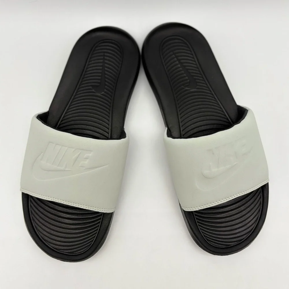 Nike Victori One Slides Mens 10 Grey Black Athletic Sandals CN9675-014